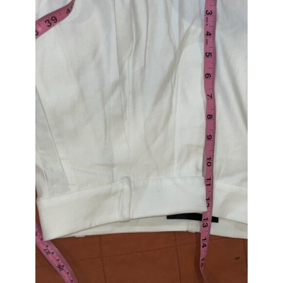 Jenni Kayne Riley Linen Blend Pleated Front Relaxed Fit Trouser Pants White Sz 4 - Picture 10 of 13